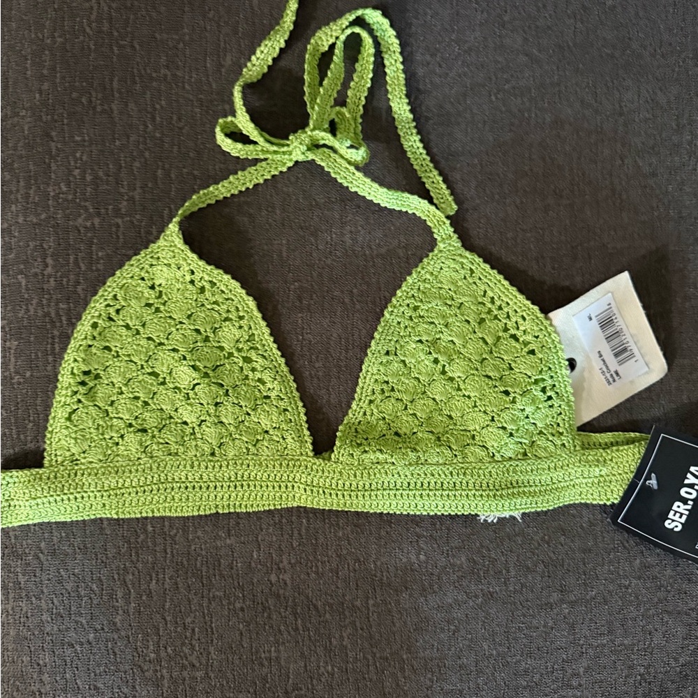 SER.O.YA Lime Crochet Bra
